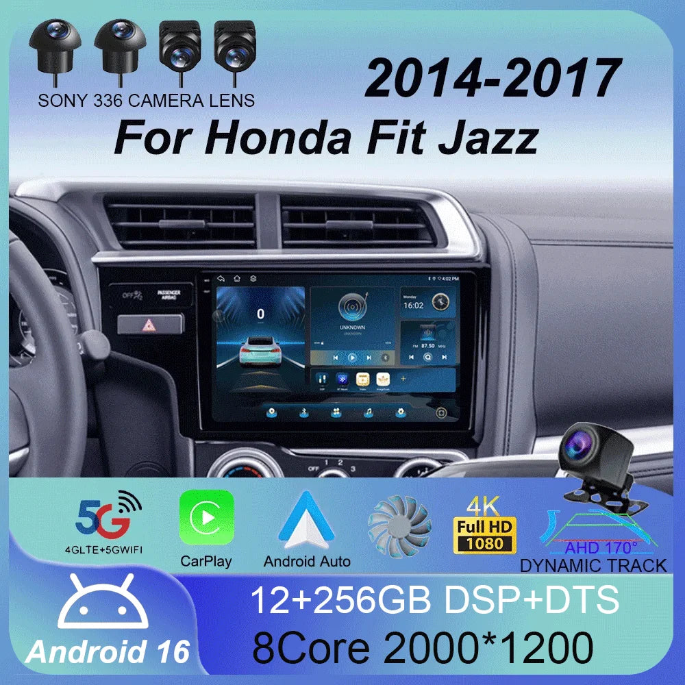 For Honda Fit Jazz 2014 2015 2016 2017 Autoradio GPS Stereo 2din Head Unit Carplay Auto Multimedia Player Car Radio