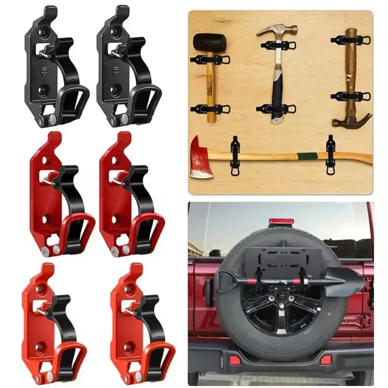 2 4PCS Wall Mounting Tool Bracket Shovel Ax Quick Release Clamp for Car RV Boat Home Accessories