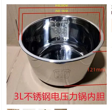 Pressure cooker 2L 3l4L 5L 6L inner pot rice liner 304 stainless steel non-stick cookware kitchen accessories utensils