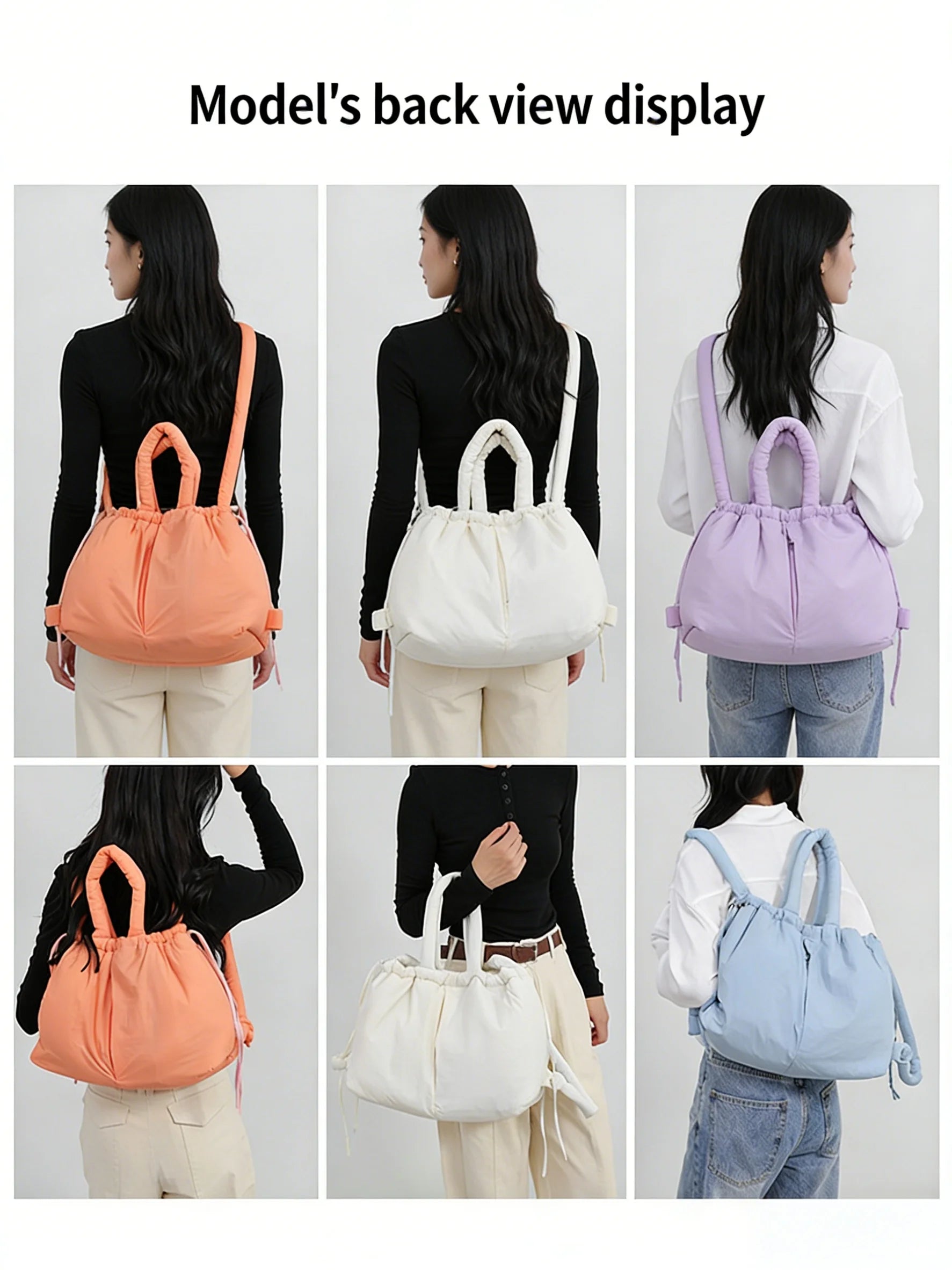 Casual nylon padded tote bag designer soft puffer women shoulder crossbody bags Simple Vintage large capacity handbags 2026
