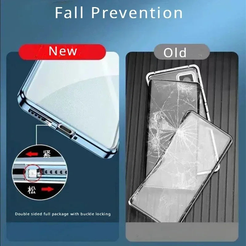 Protect Anti Peeping Privacy Double Sided Tempered Glass Phone Case For Redmi Note 12 13 14 Pro Plus 5G Metal Magnetic Cover