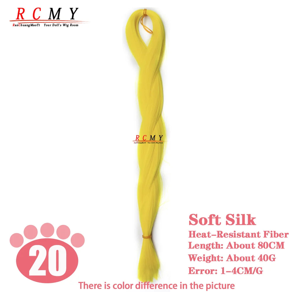 RCMY Soft Silk Doll Hair BJD/SD Blue Doll Wig Heat-resistant Synthetic Nylon Fiber 1/3 1/4 1/6 Doll Accessories