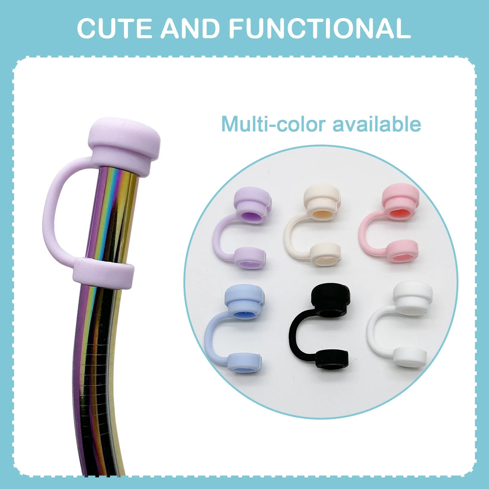 2026 Straw Covers Cap Reusable Silicone Straw Toppers For Stanley Cup Leak-Proof Dust Proof Straws Cover Tumbler Accessories