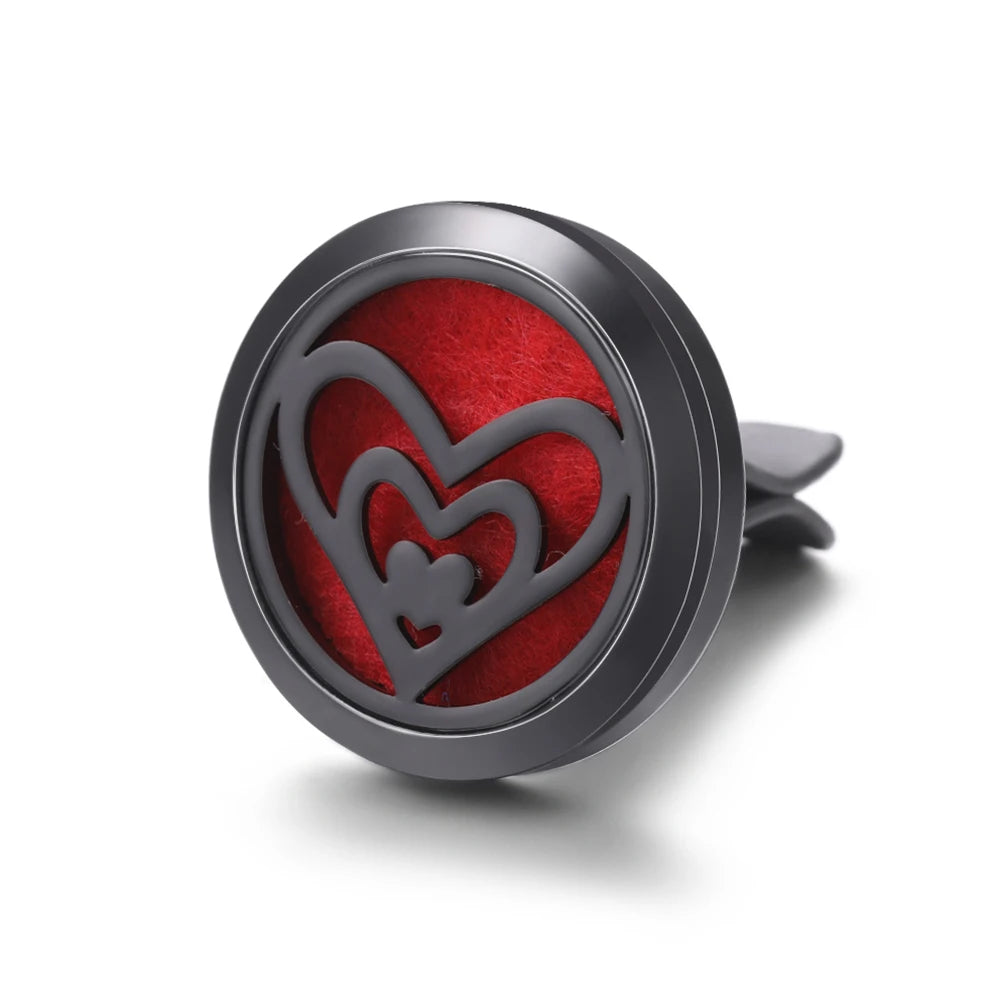 New Car Air Freshener Diffuser Clip Black Hollow Pattern Aromatherapy Lockets Essential Oil Perfume Pendant Car Ornaments Gift