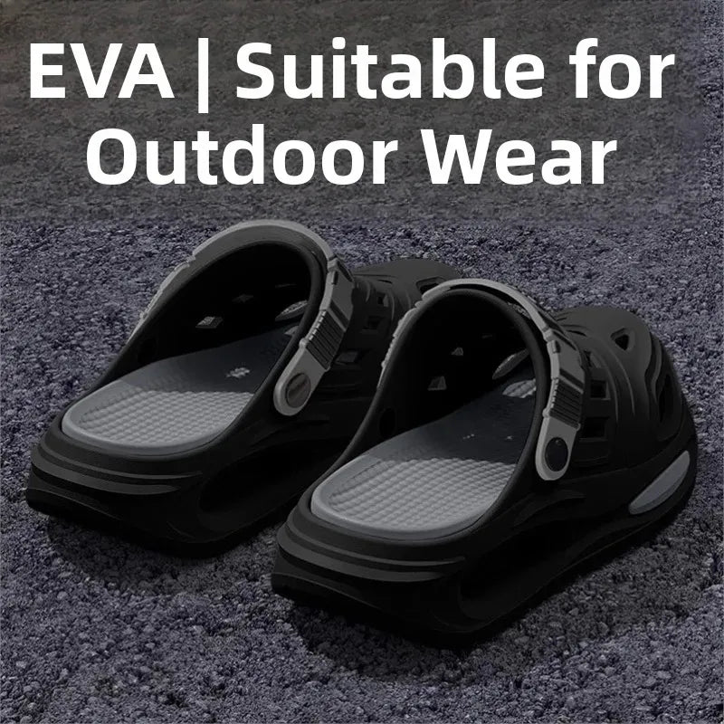 Summer Men's Outdoor Slippers Thick Bottom Anti-slip Clog Shoes Wear-resistant Smell-proof Two-way Male