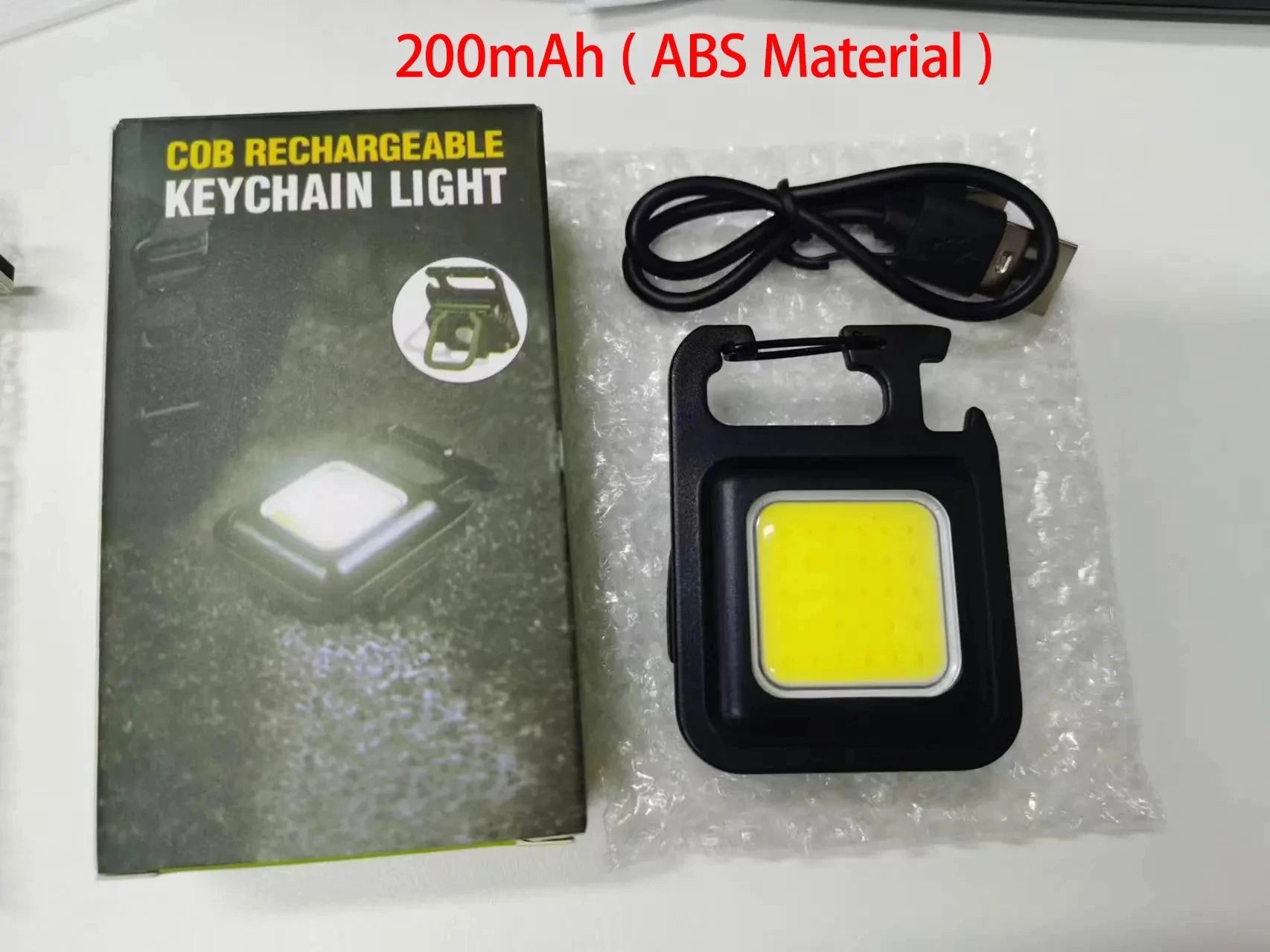 Super Bright 1500LM Work Light COB 500mah LED Flashlight Pocket Keychain USB Rechargeable Waterproof For Outdoor Camping