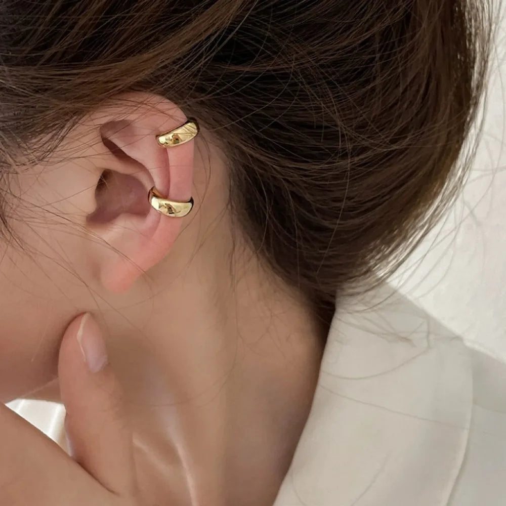 Gold Silver Ear Cuff Without Piercing Ear Clips Earrings for Women Trendy Earring Fake Cartilage Earrings Clip Каффы Для Ушей