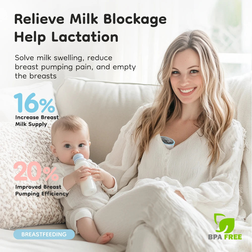 MAMIJOY Electric Breast Pumps With 19/24mm Flange Portable Hands Free Wearable Breast Pump Silent Comfort Breast Milk Extractor