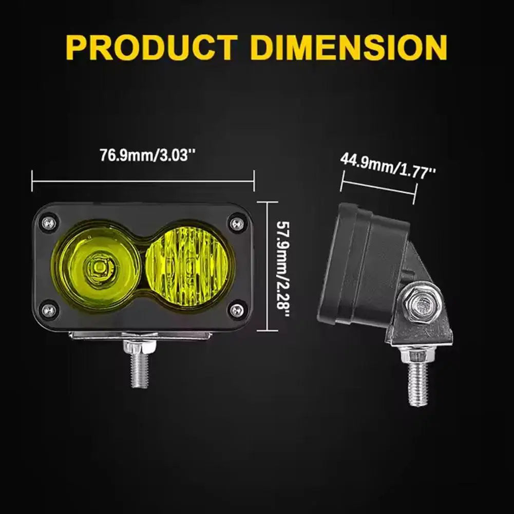 3 Inch Car Spotlight White Yellow LED Pod Driving Work Light for Motorcycle Pickup Truck Offroad Roof Luggage Rack Lamp 20W