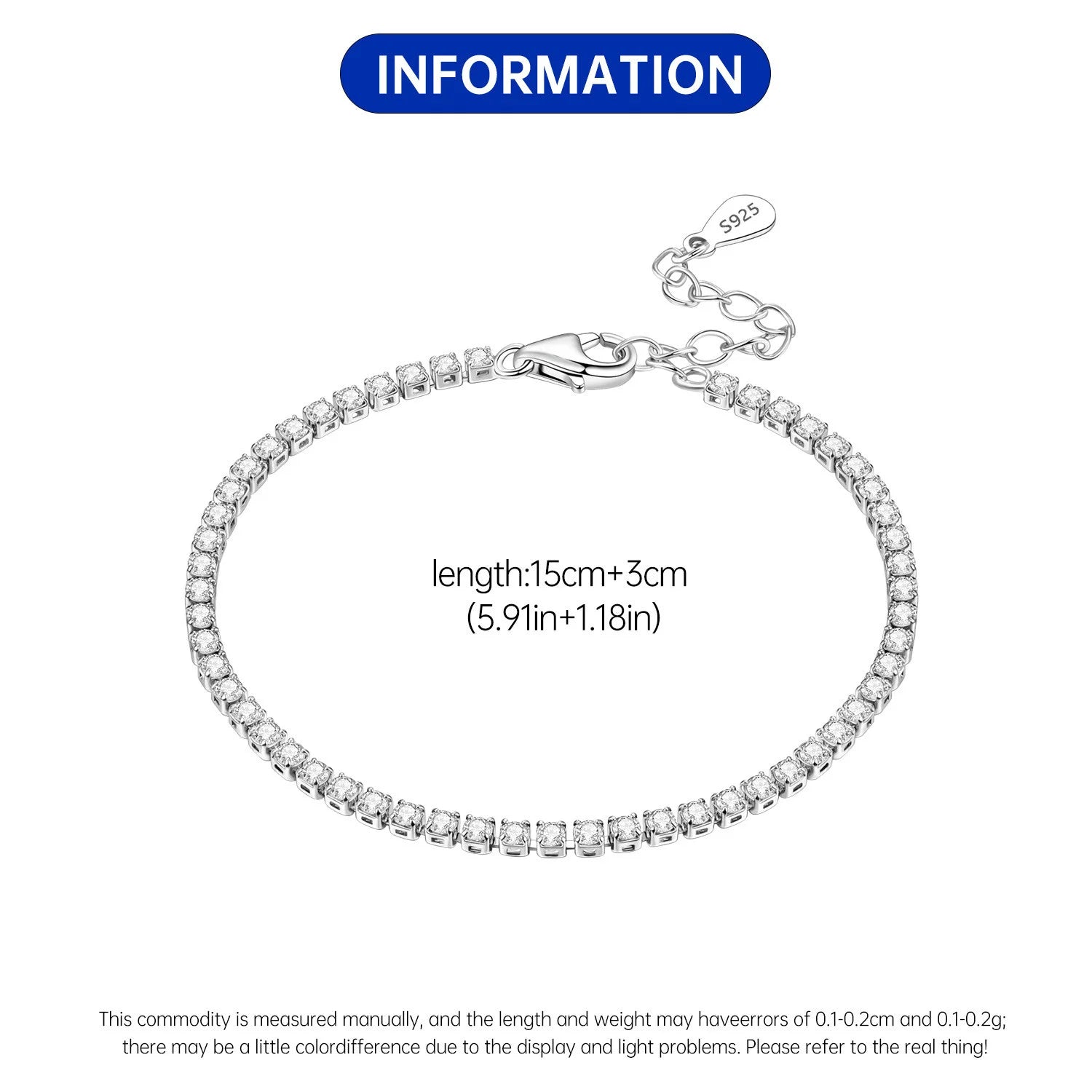 Original 925 Sterling Silver Zirconia Tennis Chain Bracelet for Women Adjustable Gold Color Hot Sale Ideal Birthday Party Gifts