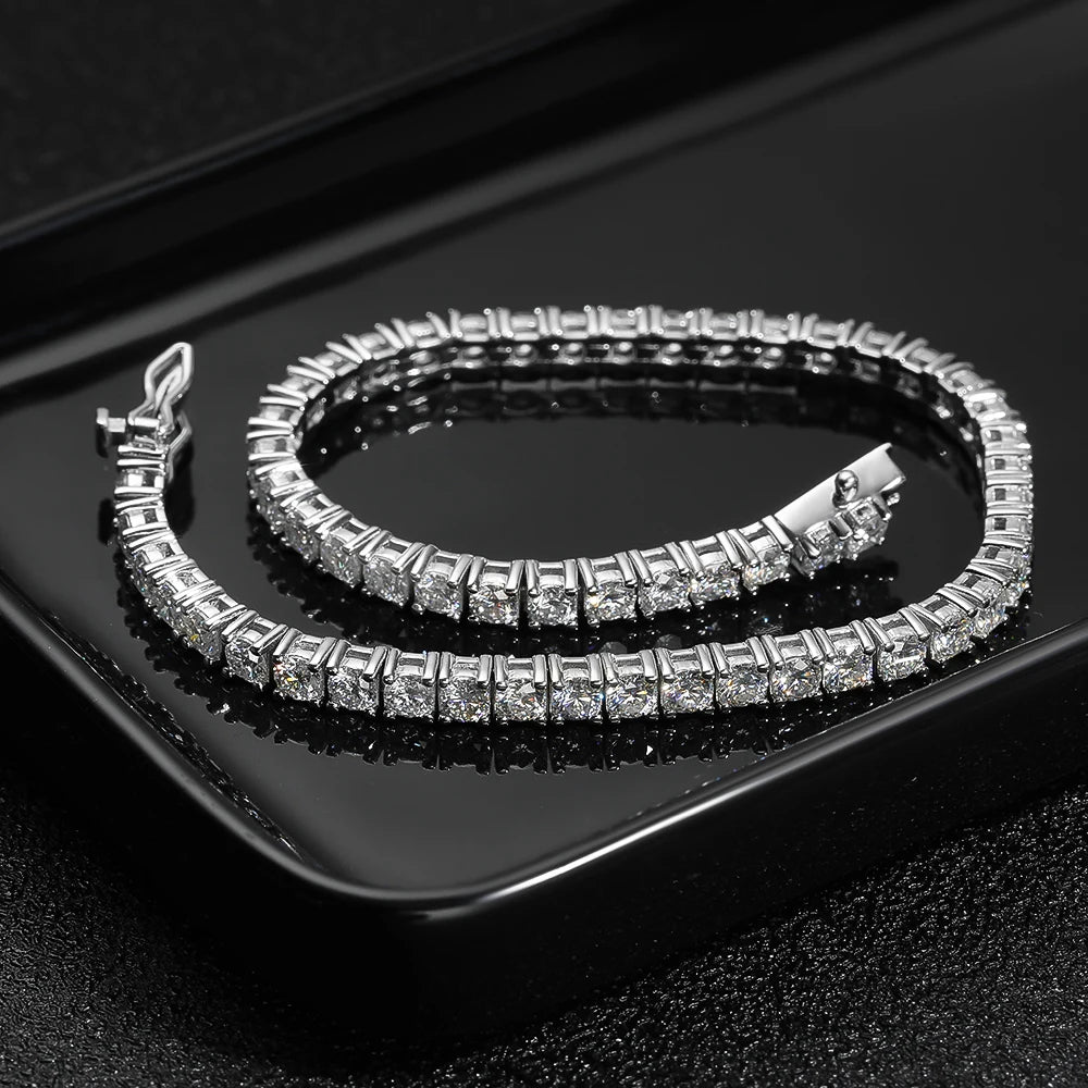 S925 Sterling Silver High Quality Fashionable  D Color VVS1 Full Moissanite Tennis Bracelet for Women Wedding Engagement Jewelry