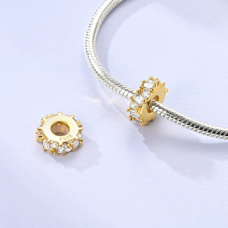 Hot Sales 925 Sterling Silver Golden Series Charms Beads Cross Devil's Eye Bow Charms Pendant Fit Original Bracelet DIY Jewelry