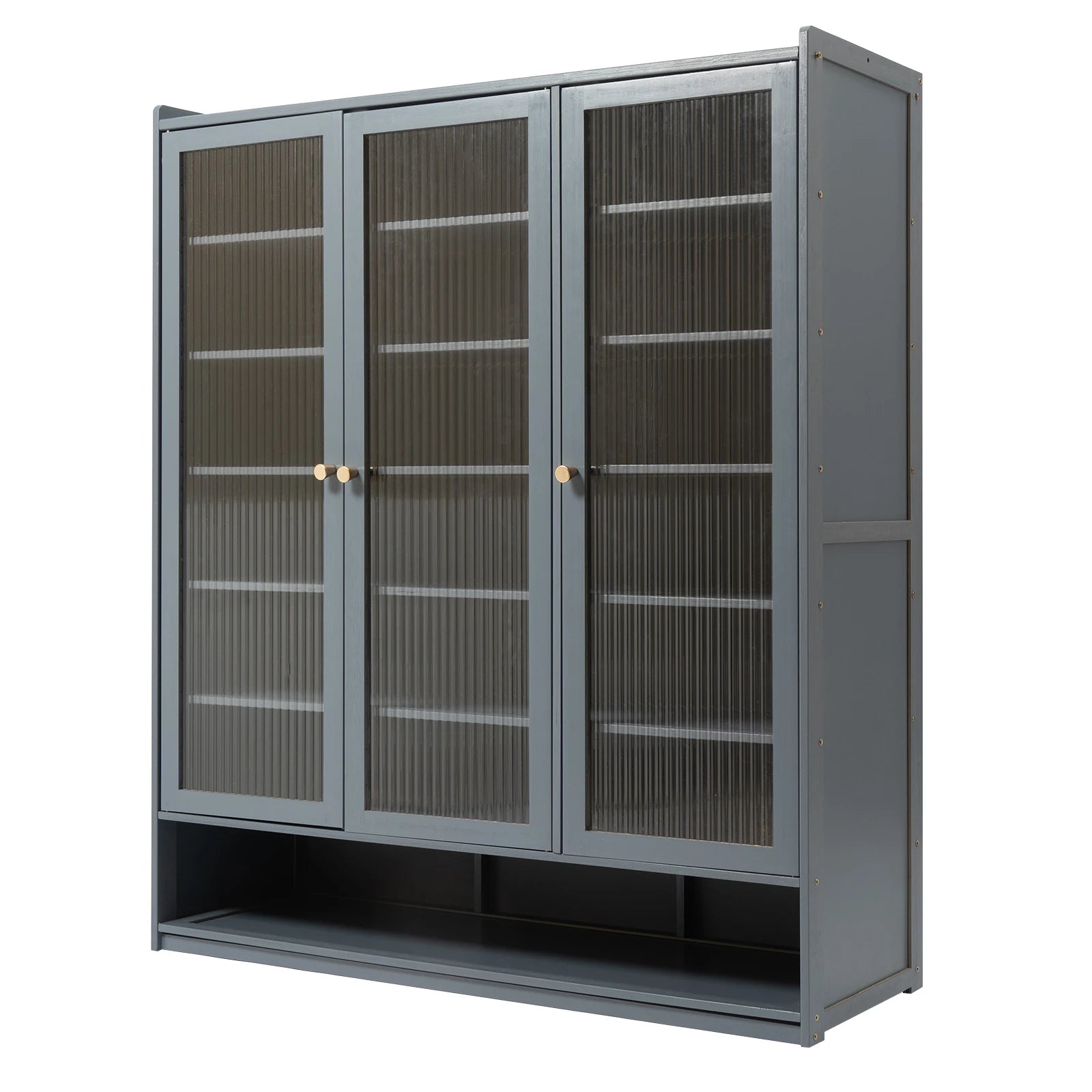 3-Door 8-Tier Dustproof Shoe Cabinet Freestanding Bamboo Shoe Rack Organizer for Hallway Entryway