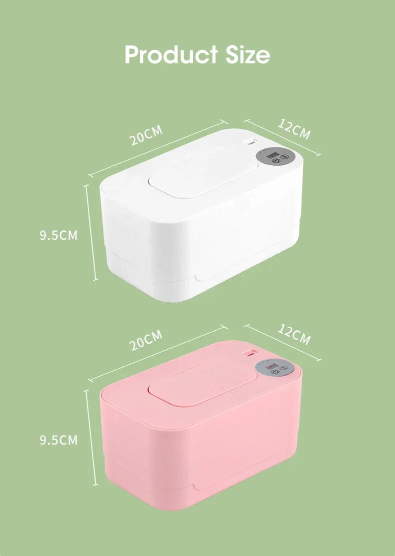 Baby Wet Wipe Heater Warmer with LED Display Wet Towel Dispenser Portable USB Baby Wipe Warmer Napkin Heating Box Home/Car
