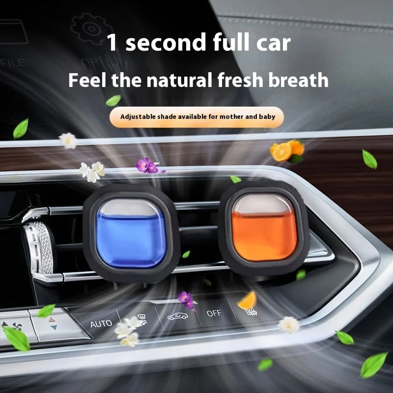 Long-lasting car aroma air freshener ventilation clip - essential oil fragrance deodorant, 0.14 ounces per bottle, alcohol-free
