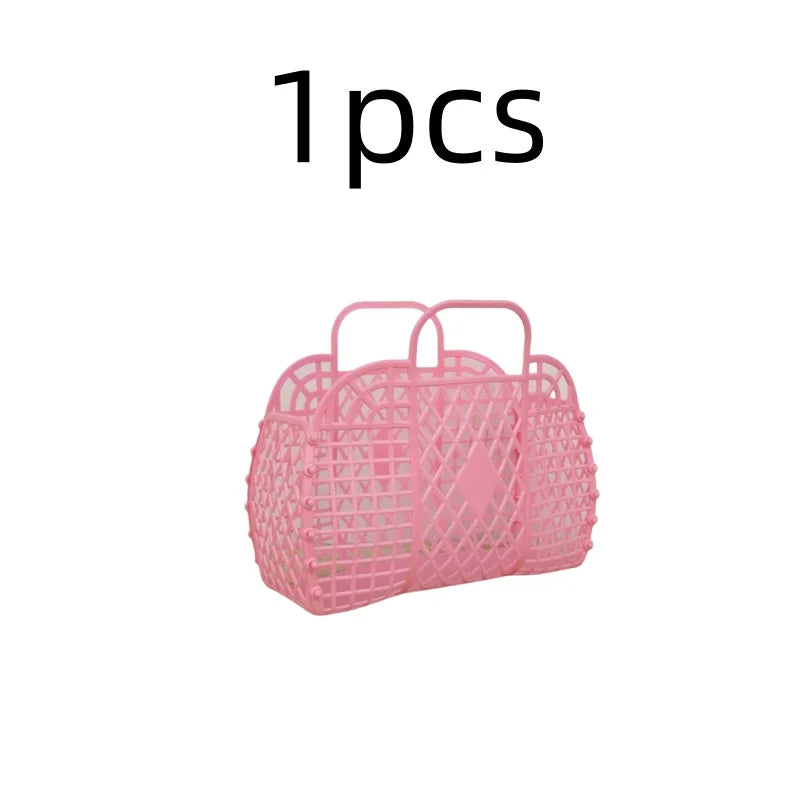 Detachable Shower Plastic Bath Bathroom Hollow Wash Storage Shopping Basket Home Storage Organization