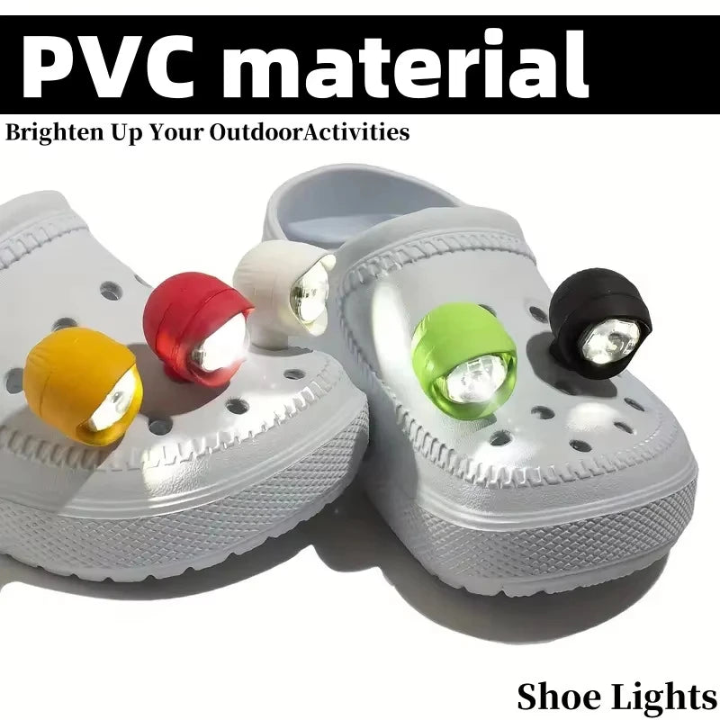2pcs Shoe Lights, Waterproof Shoe Charms Accessories for Crocs, 3 Light Modes for Camping Dog Walking, for Adult Kid Gift