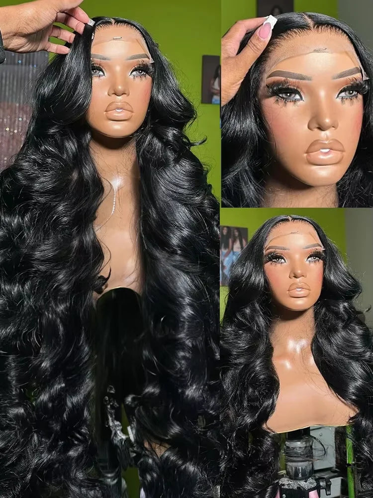 250 Density 30 32 Inch Raw Burmese Body Wave 13x6 Hd Lace Front Human Hair Wigs Pre plucked Glueles Lace Frontal Wig Black Women