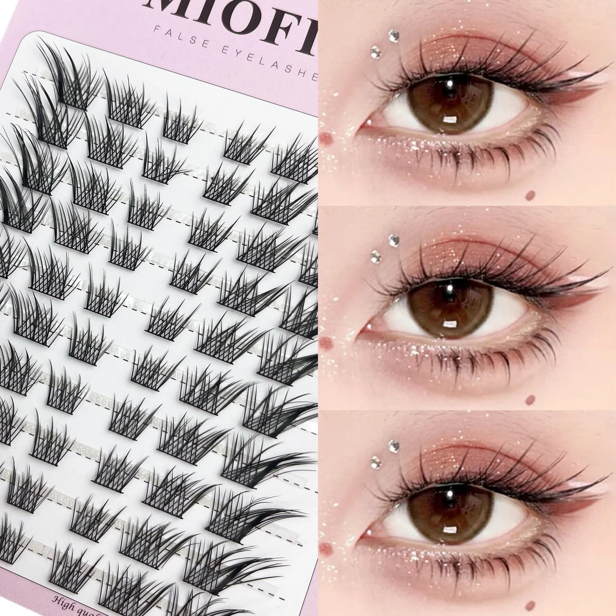 1/box 120 bundles Mink False Eyelash Natural Fishtail Lash 3D Russian Individual Eyelash Extension Cluster Makeup Tool Wholesale