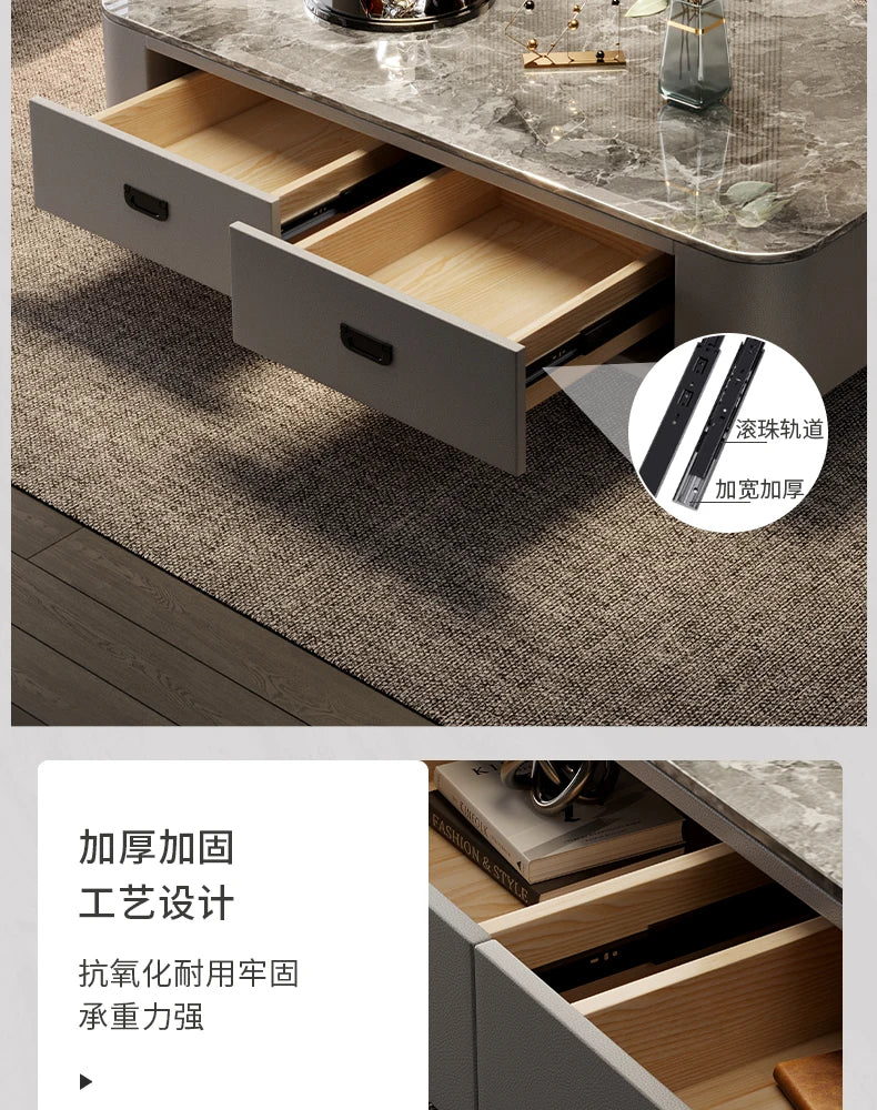 Luxury Marble Effect Coffee Tables Modern Design Square Storage Coffee Tables Minimalist Aesthetic Stolik Kawowy Home Furniture
