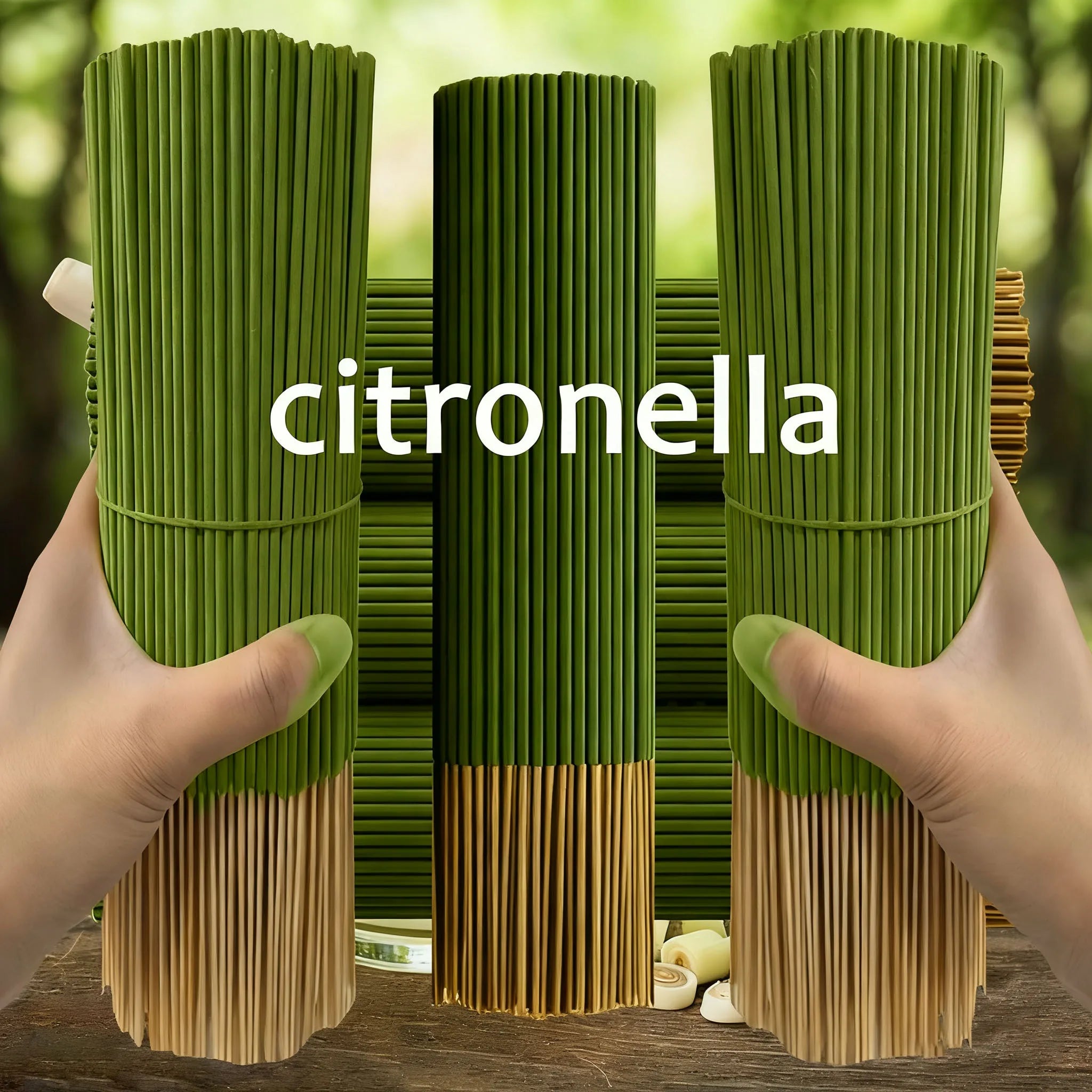 Lemongrass Sticks That Extend the Burning Time, Artificial Wooden Four-Season Fragrance, Suitable for Home, Camping, Garden, Pool and Outdoor Activities - Feng Shui to Remove Bad Energy, Purify the Air, Relax the Mind, Recycl