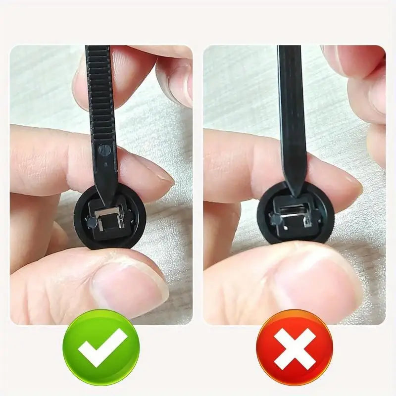 Universal Nylon Cable Tie Buckle Auto Fastener Screw Replacement Clip Car Fender Trunk Engine Guard Panel Wire Management Secure
