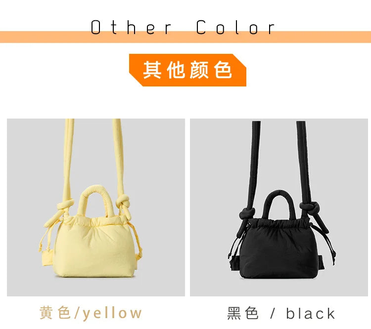 Fashion Small Puffer Tote Bag Designer Padded Women Shoulder Bags Nylon Down Cotton Crossbody Bag Mini Lady Handbags 2025