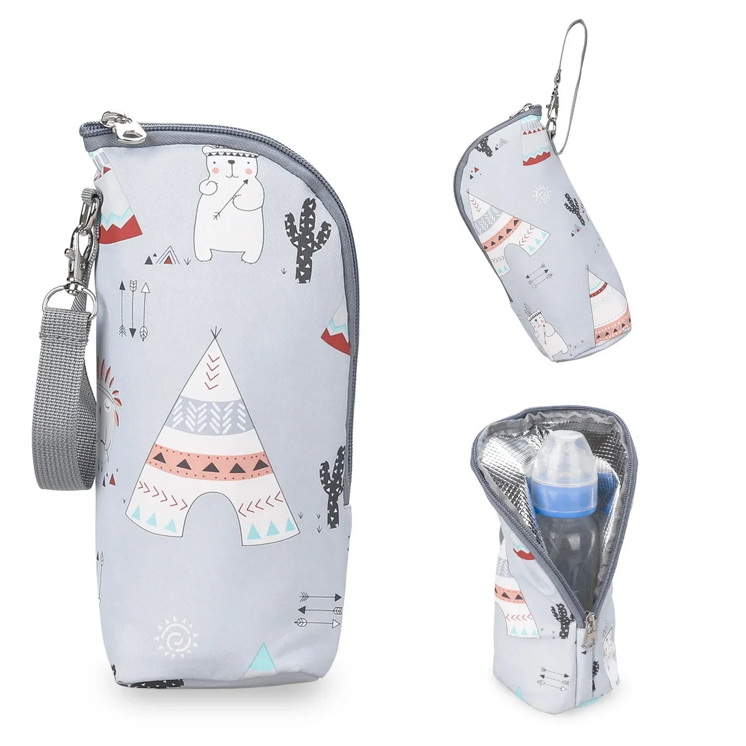 Baby Bottle Insulation Bag Universal Aluminum Film Portable Zipper Drink Baby Winter Travel Storage Bag Cup Cover