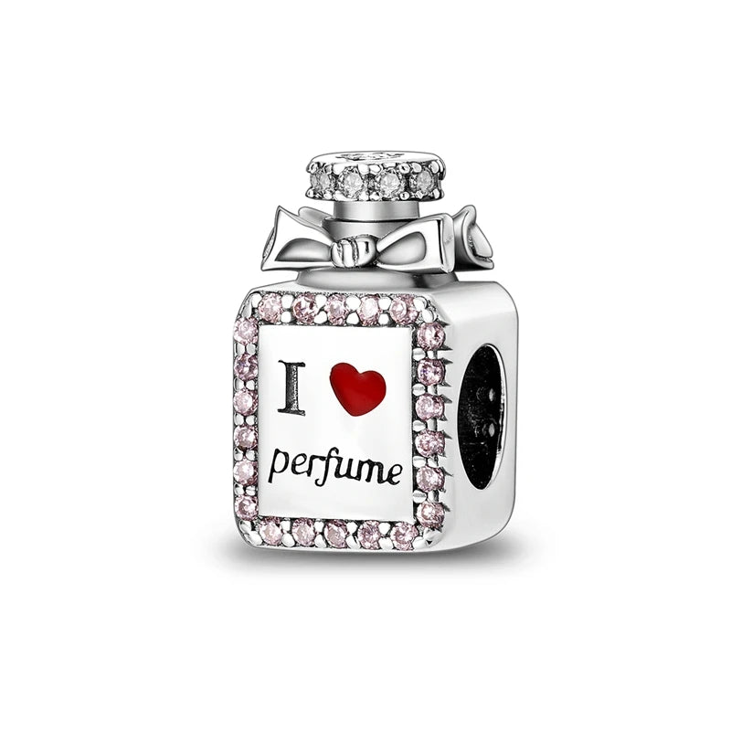 MULA Pink 925 Sterling Silver Charms Pendant Perfume Dreamcatcher Heart Love Beaded Fit Original Bracelet Women DIY Jewelry Gift