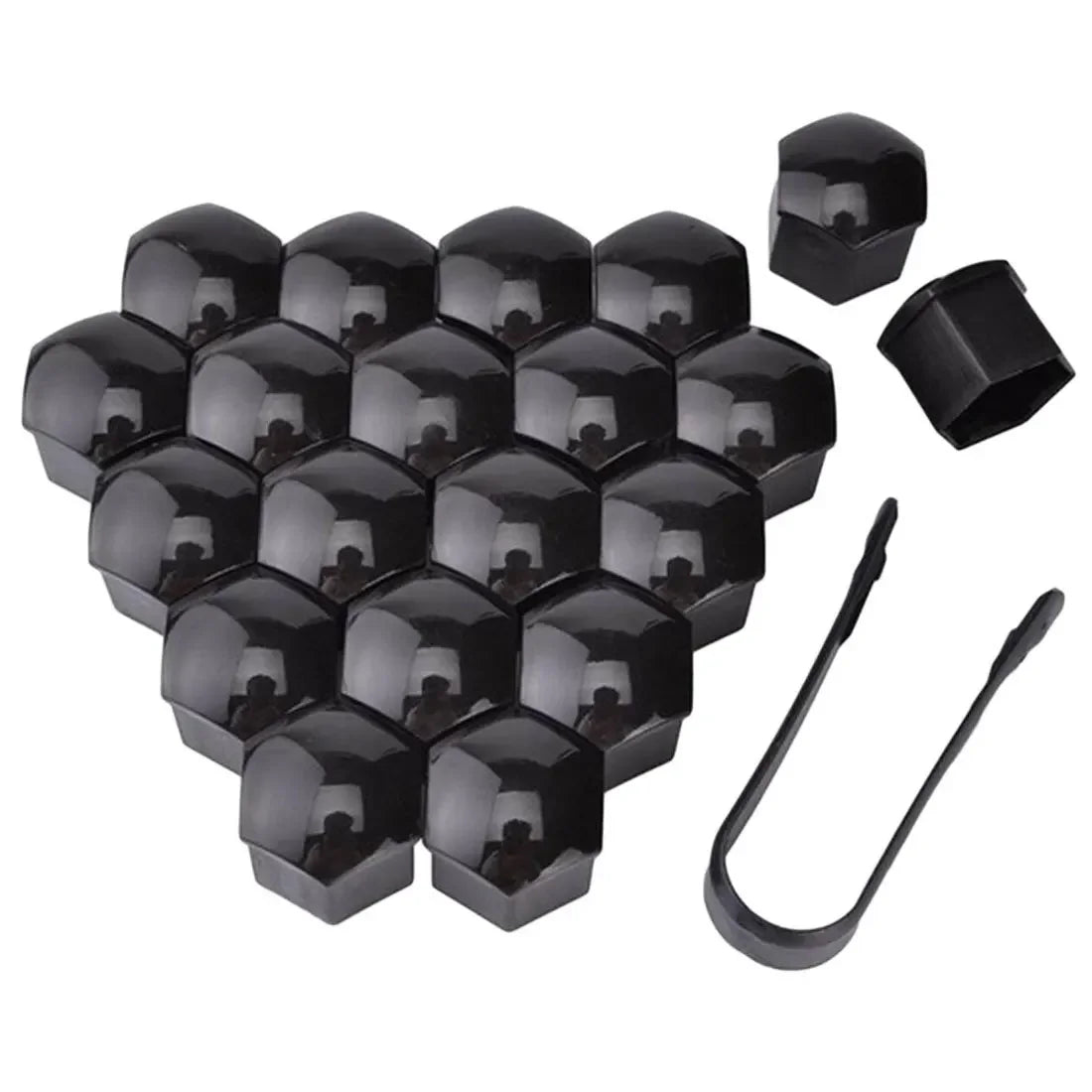 20 Pcs Car Wheel Nut Caps 17mm/19mm/21mm Auto Hub Screw Cover Black Plastic Anti Dust Car Wheel Nut Bolt Covers Tire Accessories