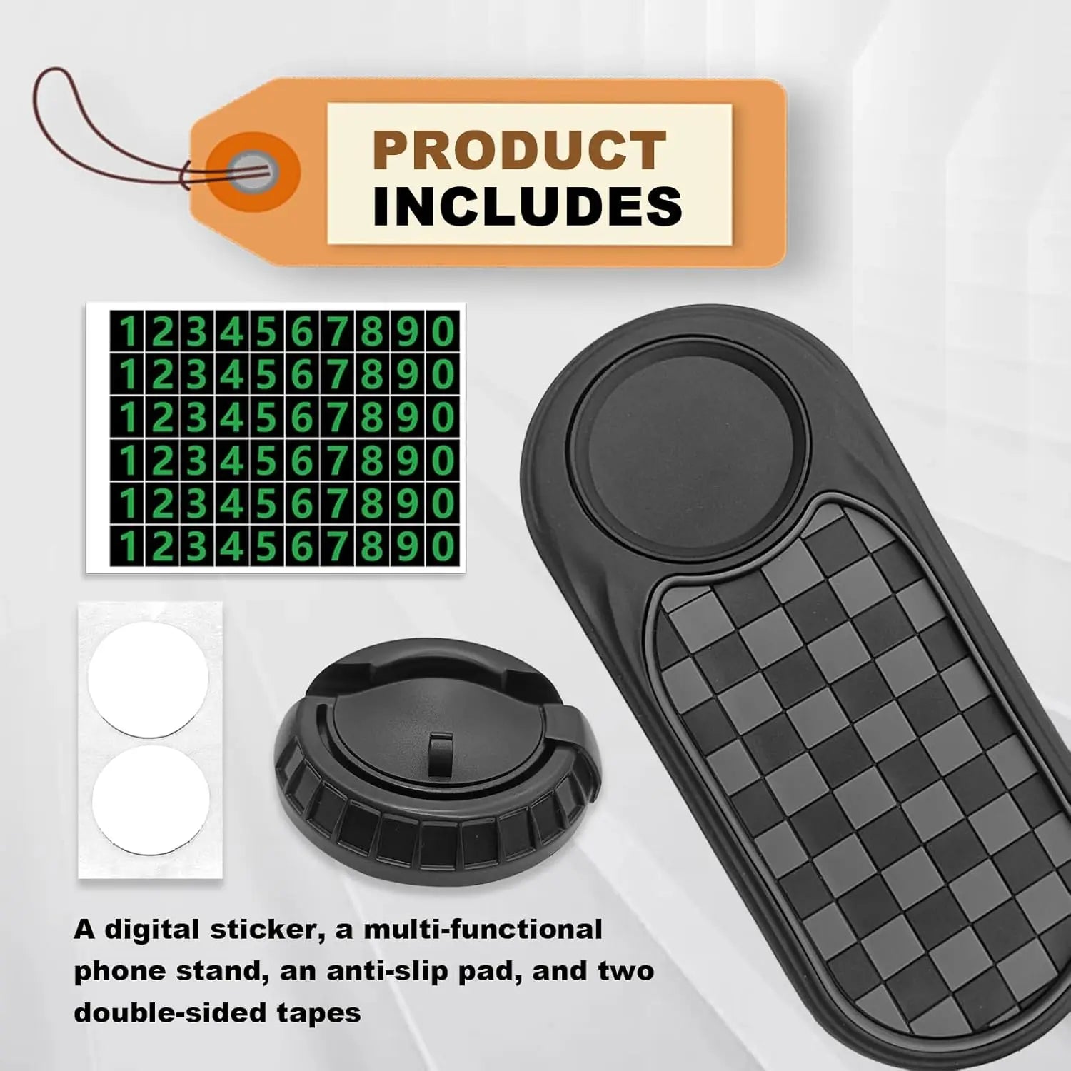 Multifunctional Car Anti-Slip Mat Mobile Phone Holder for Dashboard - Non-Slip Sticky Mount Stand for Car, Adjustable and Secure Grip for Phones, GPS, and Accessories (Black)