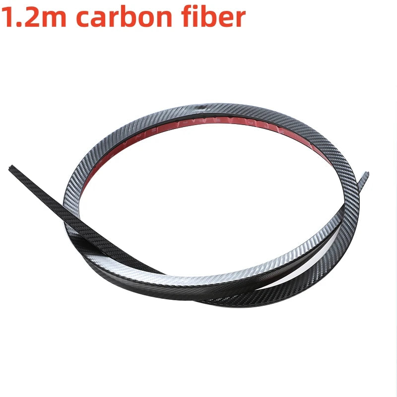 1.2M Universal Flexible PU Car Spoiler Lip Soft Rubber Roof Trunk Wing Sticker Trim Self-adhesive Bonnet Hatch Gate Decorative