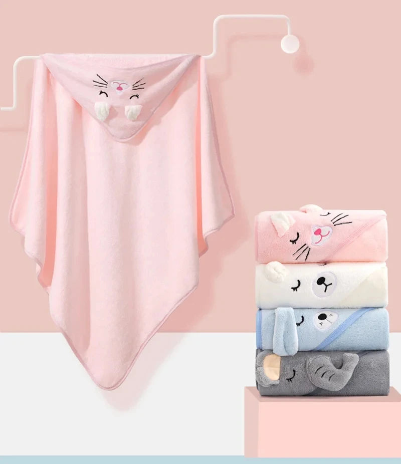 1 Baby Bath Towel Cap Animal Bath Towel Baby Blanket Bathroom Supplies