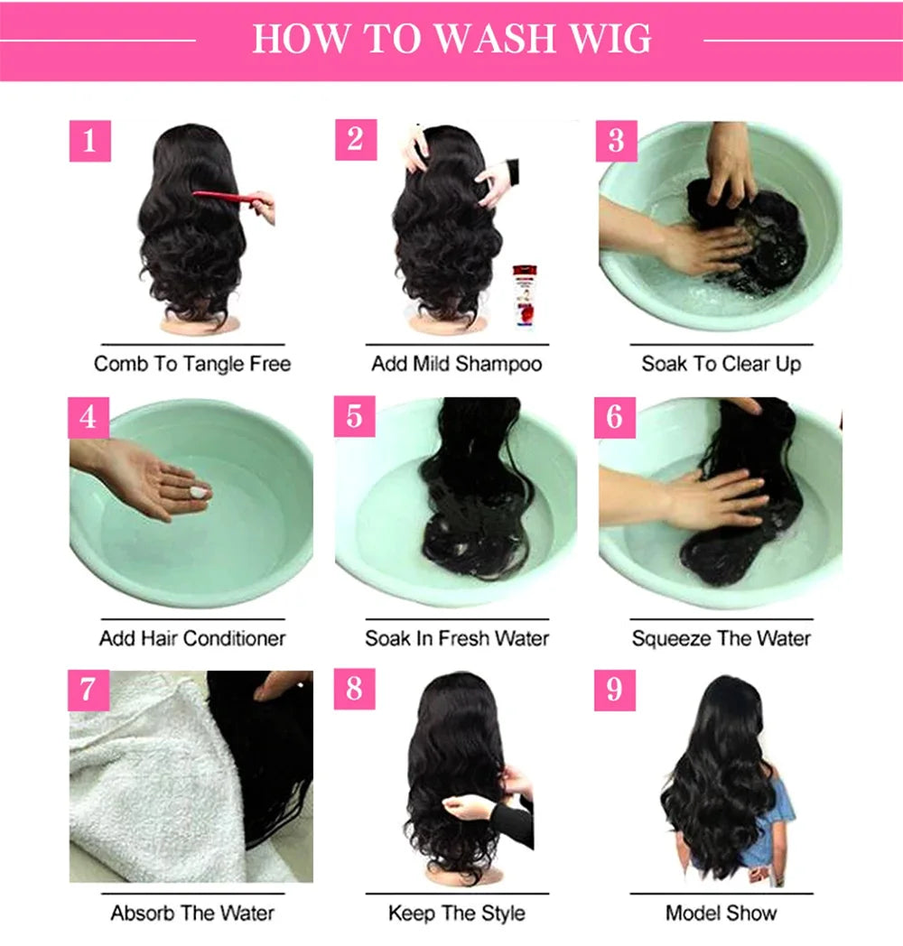200% Density 13x6 Body Wave Lace Front Wigs Human Hair Pre Plucked For Black Women HD Transparent Glueless Lace Frontal Wigs