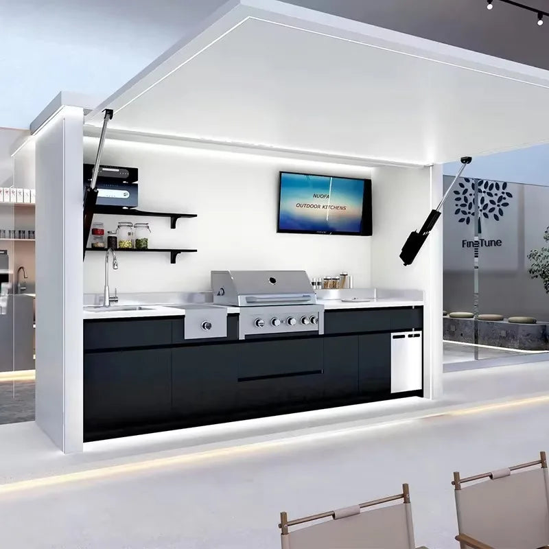 Custom Outdoor Kitchen for Sale BBQ Grill Camping BBQ Kitchen Outdoor Set Outdoor Kitchen Cabinets Island Modern Grey Kitchen