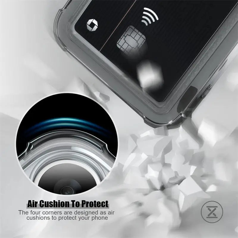 Note13 Card Slot Holder Bag Case On For Xiaomi Redmi Note 13 12 11 Pro 10 12s 11s 10s 9 Mi 12T 13T Poco X6 X5 X3 NFC Clear Cover