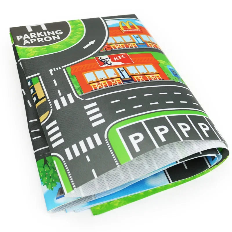 83*58cm/130*100cm Road Mat Children Traffic Car Map Educational Toy Road Plastic Carpet Playmat For Mats City Kids Toys Games