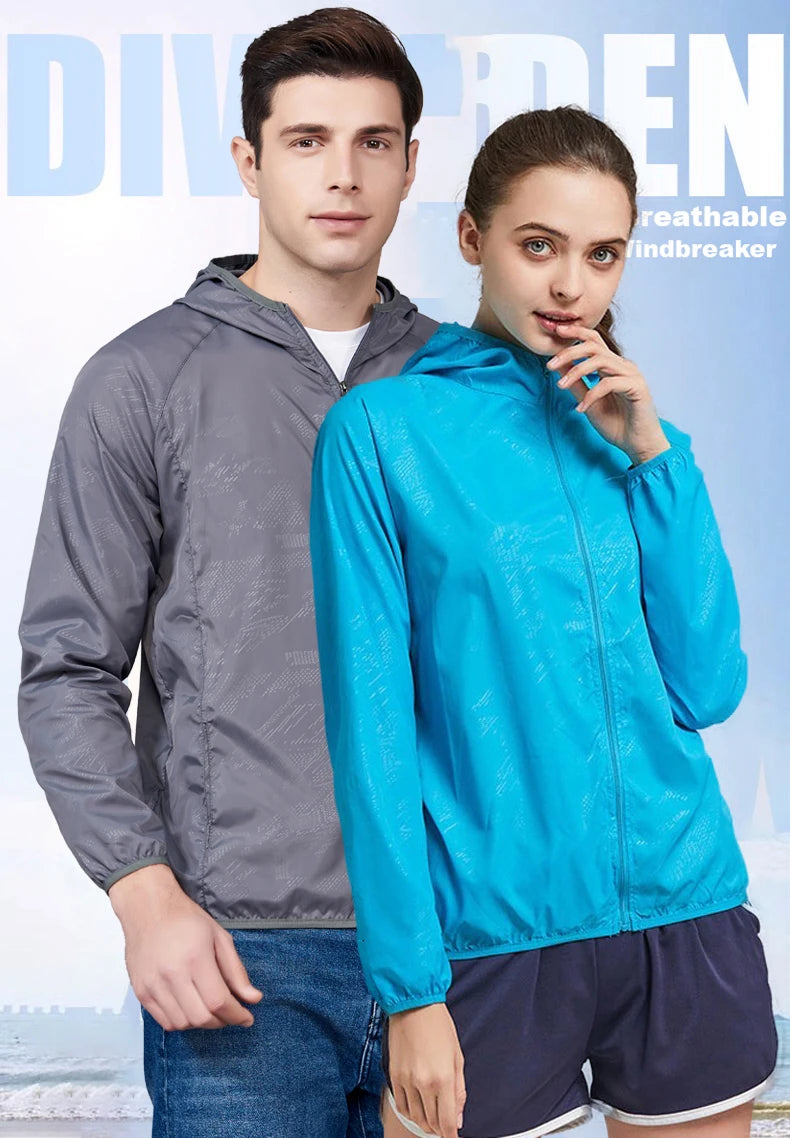 JNLN Unisex Hiking Jacket Men Women Waterproof Quick Dry Camping Windbreaker Outdoor Trekking Fishing Rain Coat Anti UV Clothes