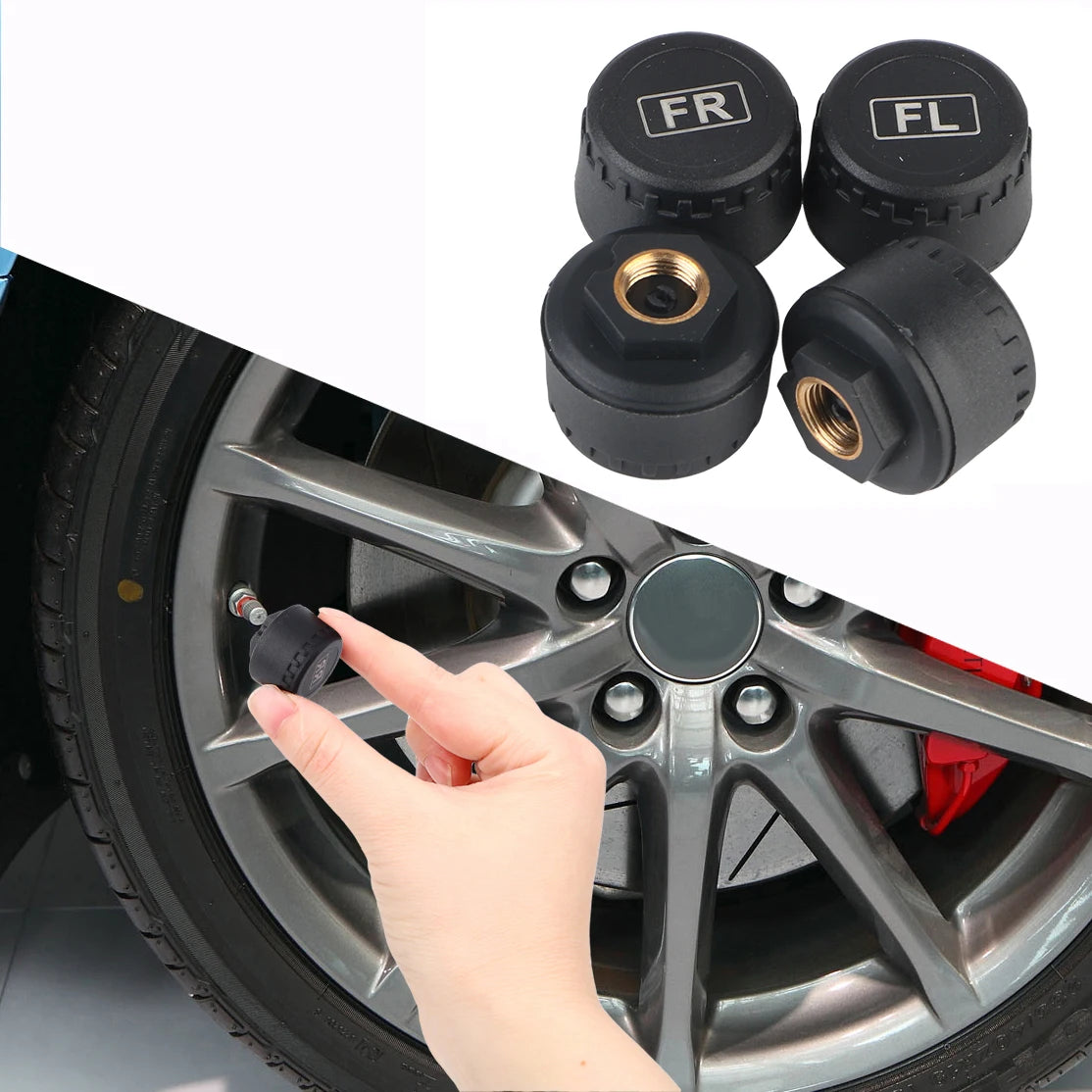 Car Tire Pressure Monitoring System Car Tyre Pressure Monitor Tyre Pressure Alarm 4 External Sensors