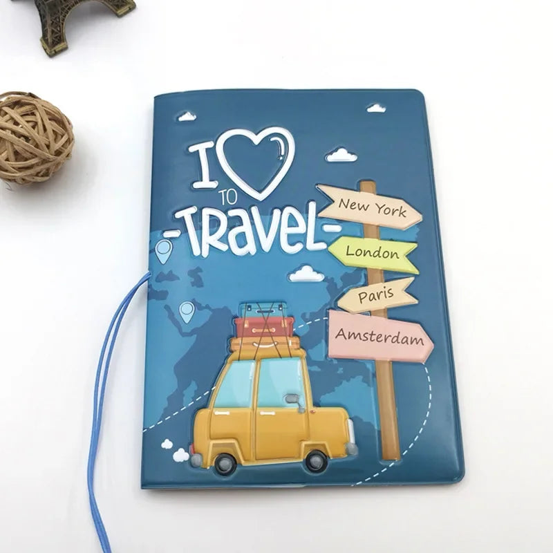 Fashion Emboss Women's Passport Cover Print Girls Boys ID Card Holder Travel Ticket Passport Case Drop Shipping