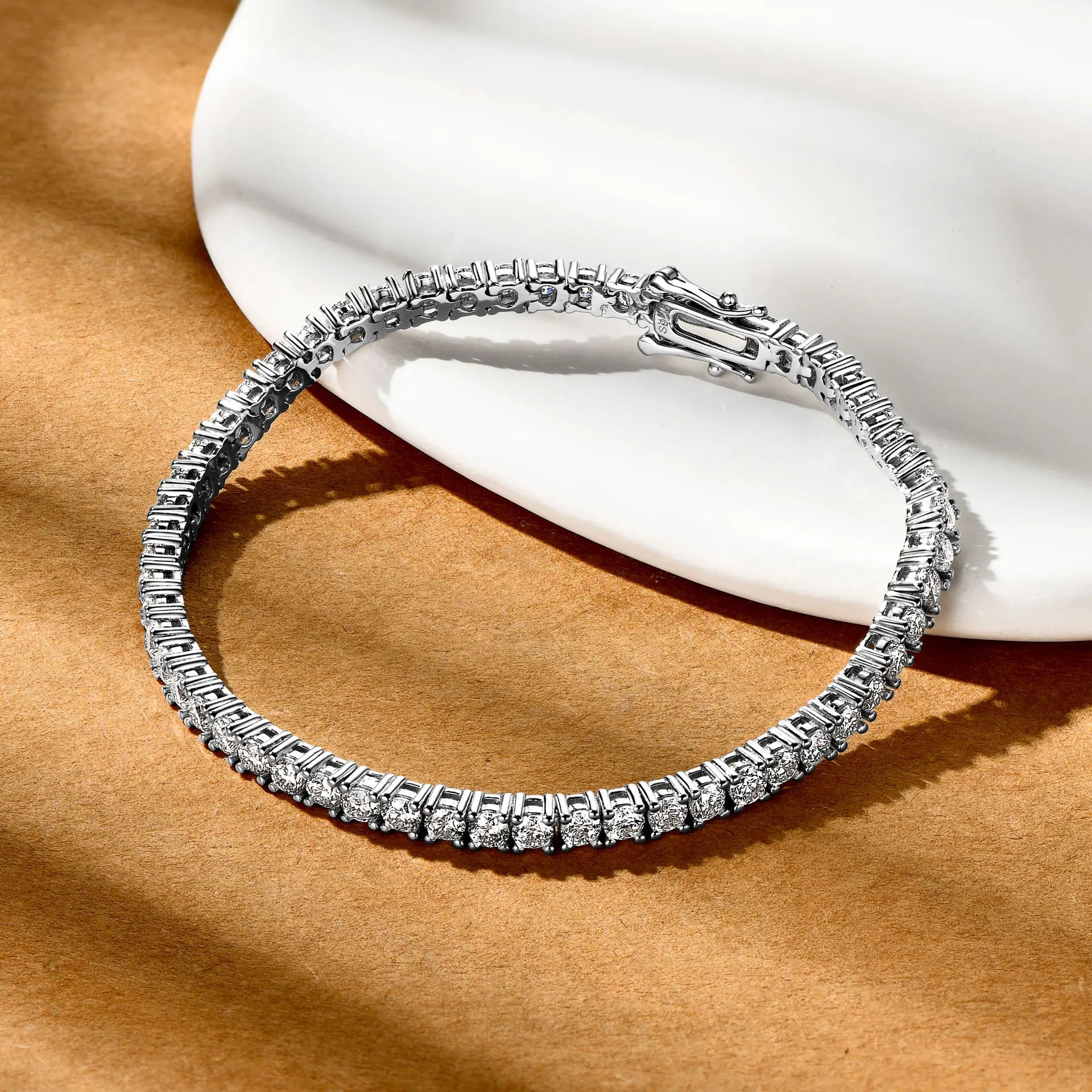 S925 Sterling Silver High Quality Fashionable  D Color VVS1 Full Moissanite Tennis Bracelet for Women Wedding Engagement Jewelry