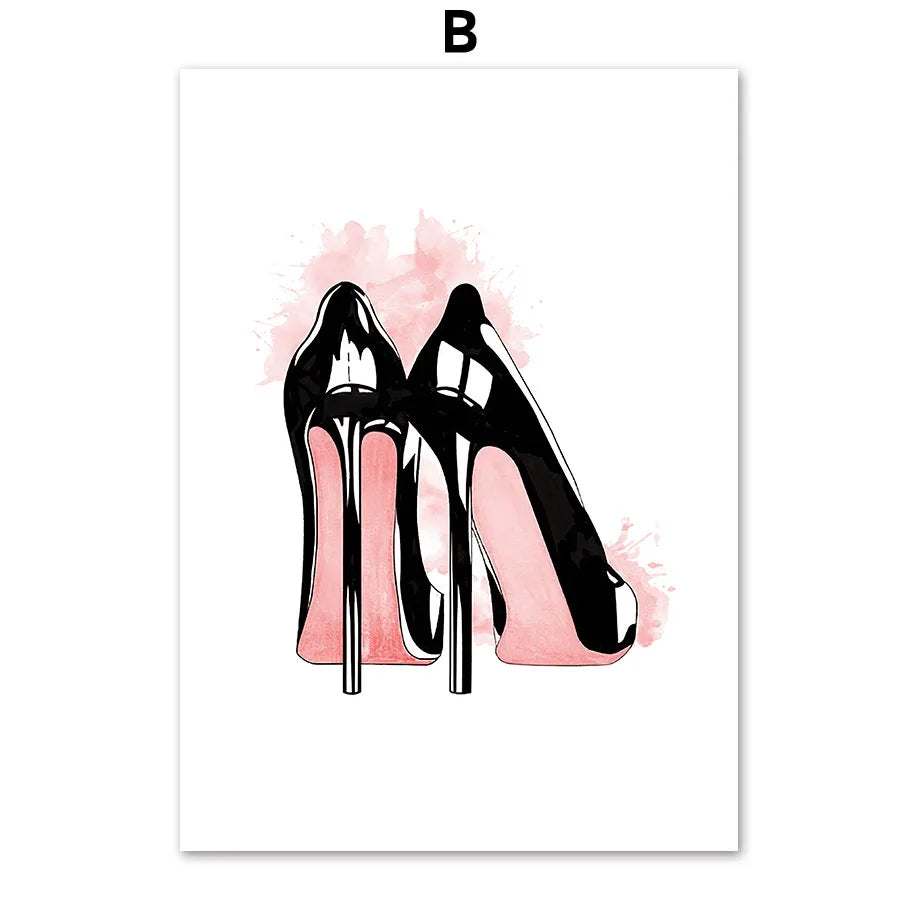 Fashion Wall Art Prints Pink Glam Perfume Diamond Poster Chic Inspirational Quotes Teen Vanity Room Dorm Walk in Closet Decor