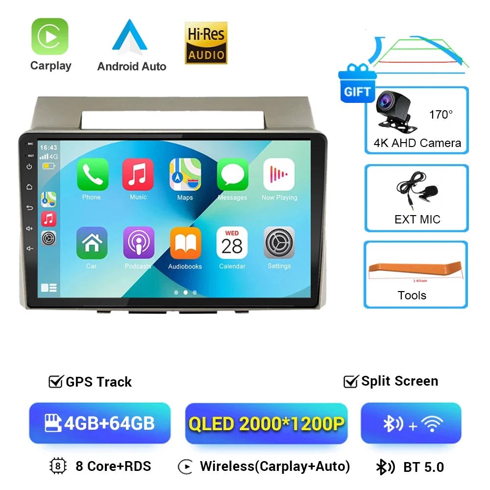 Car Radio Multimedia Player For Toyota Corolla Verso 2004-2009 2 Din 4G Carplay Wifi Navigation GPS Android Autoradio Head Unit
