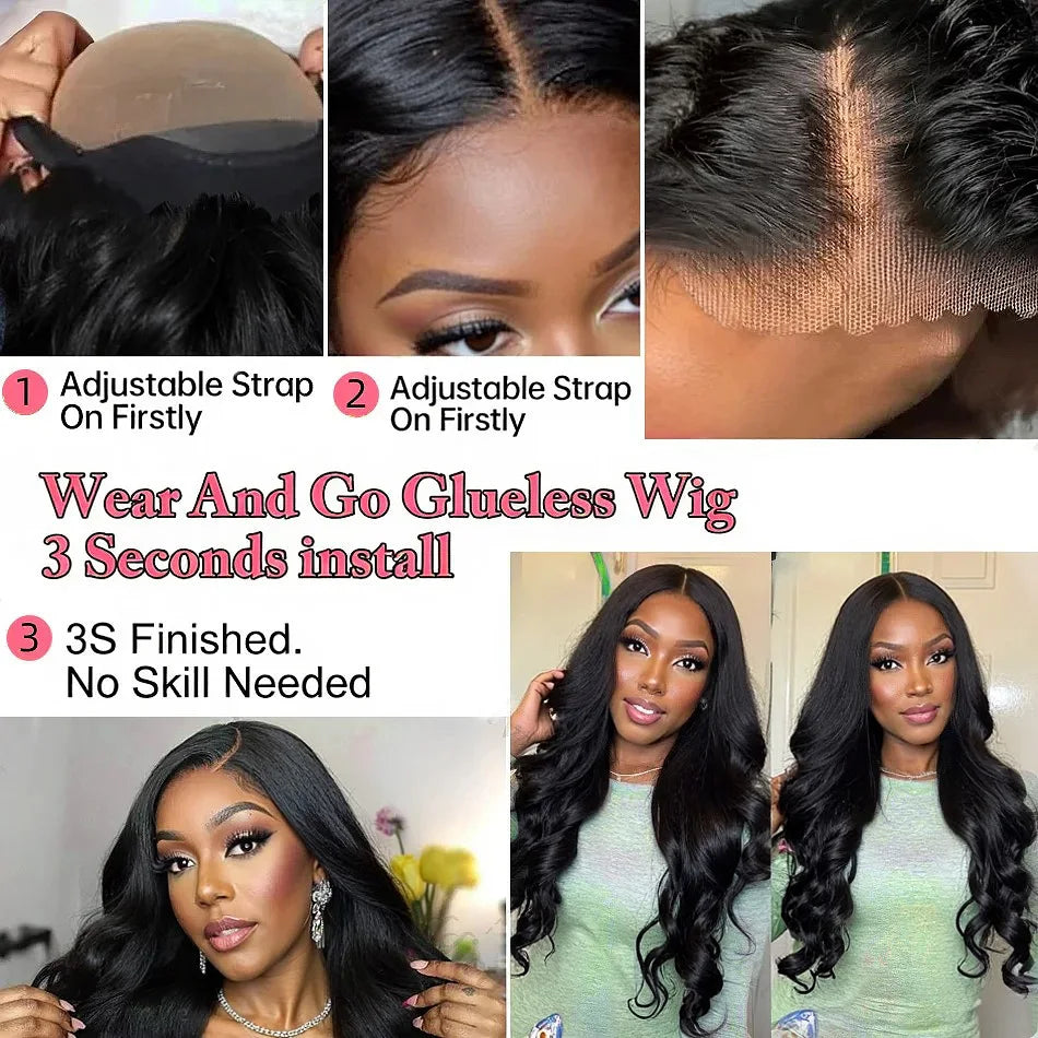 HD 40 Inches 250% 5x5 Glueless Ready To Wear Closure Burmese Remy Human Hair 13x6 Lace Front Human Hair Wigs Transparent Body Wave 13x4 Lace Frontal Wig