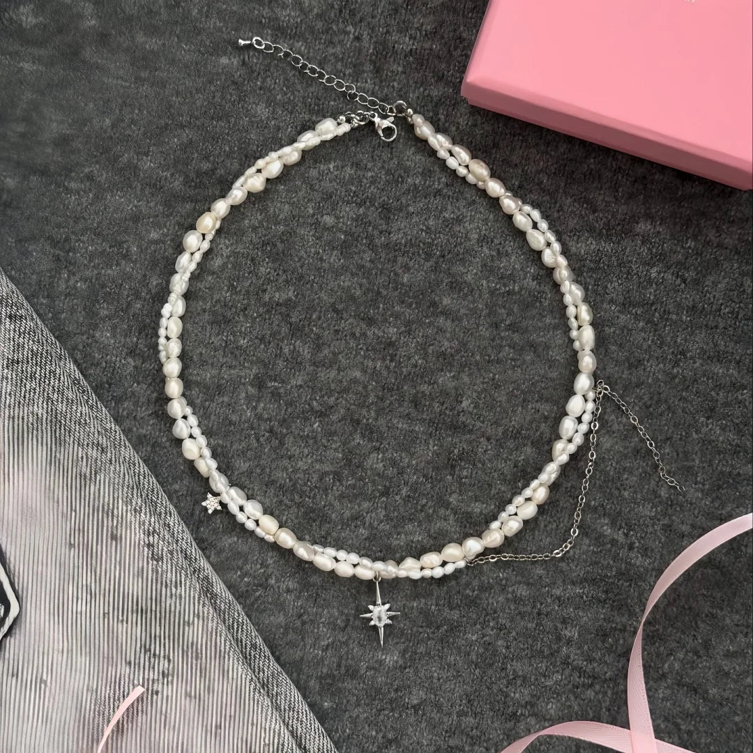 Minimalist Pearl Necklace for Women New Style Luxury Sensation Tassel Cold Tone Feng Shui Xiaomi Bead French Collar Chain