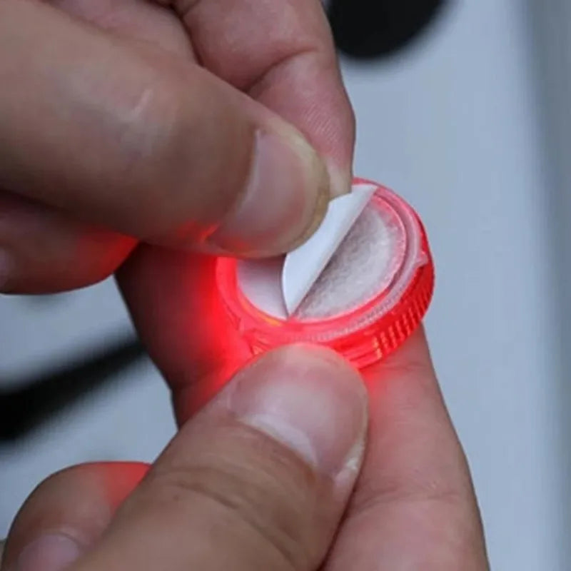 2PCs Car Door Light Warning Light Anti Collision Flash Red Wireless Alarm Lamp Strobe Light Turn Signal Parking Light