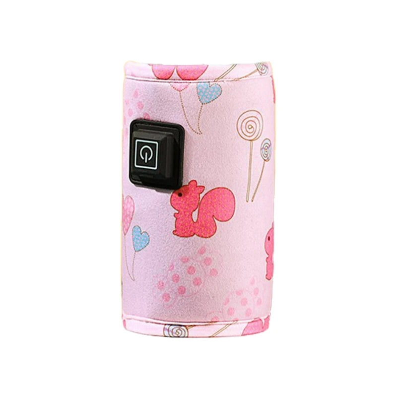 Portable USB Baby Bottle Warmer Travel Milk Warmer Infant Feeding Bottle Heated Cover Insulation Thermostat Food Heater