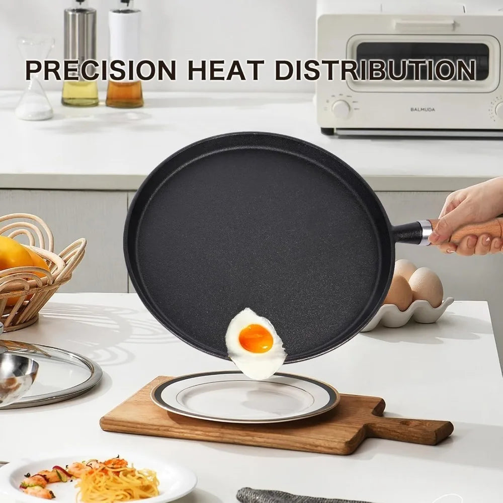 1Pcs Cast Iron Frying Pan Uncoated Non-stick Egg Pancake Pan Crepe Maker Steak Frying Pot Gas Induction Cooker Kitchen Cookware
