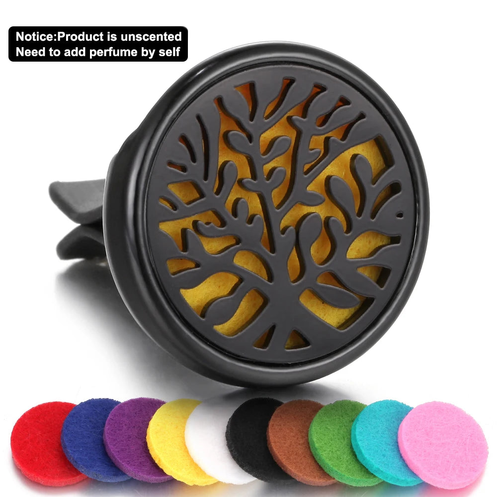Black Perfume Diffuser Clip Auto Vent Car Air Freshener Alloy Stainless Steel Aroma Aromatherapy Essential Oil Diffuser Locket