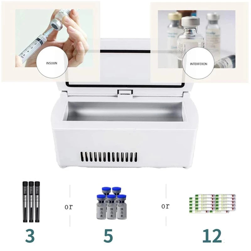 Insulin Cooler Mini Fridge Portable Medicine Refrigerator Serum Interferon Dispenser Car Fridge Family Outdoor Travel